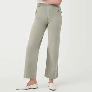 Spanx Stretch Twill Cropped Wide Leg Pant Size Small
